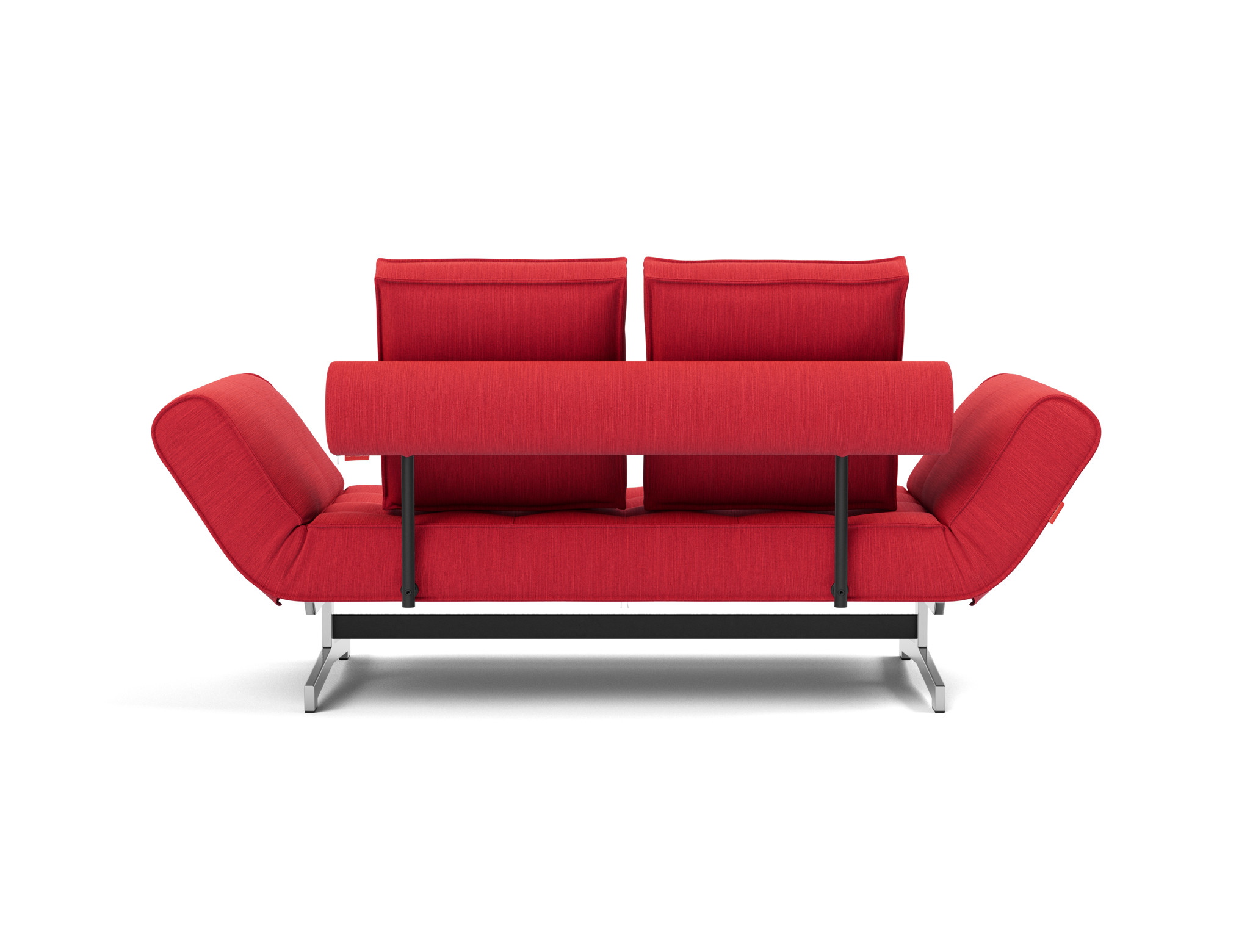 Tagesbett Ghia Flachgewebe Elegance 511-Red Beine Chrom