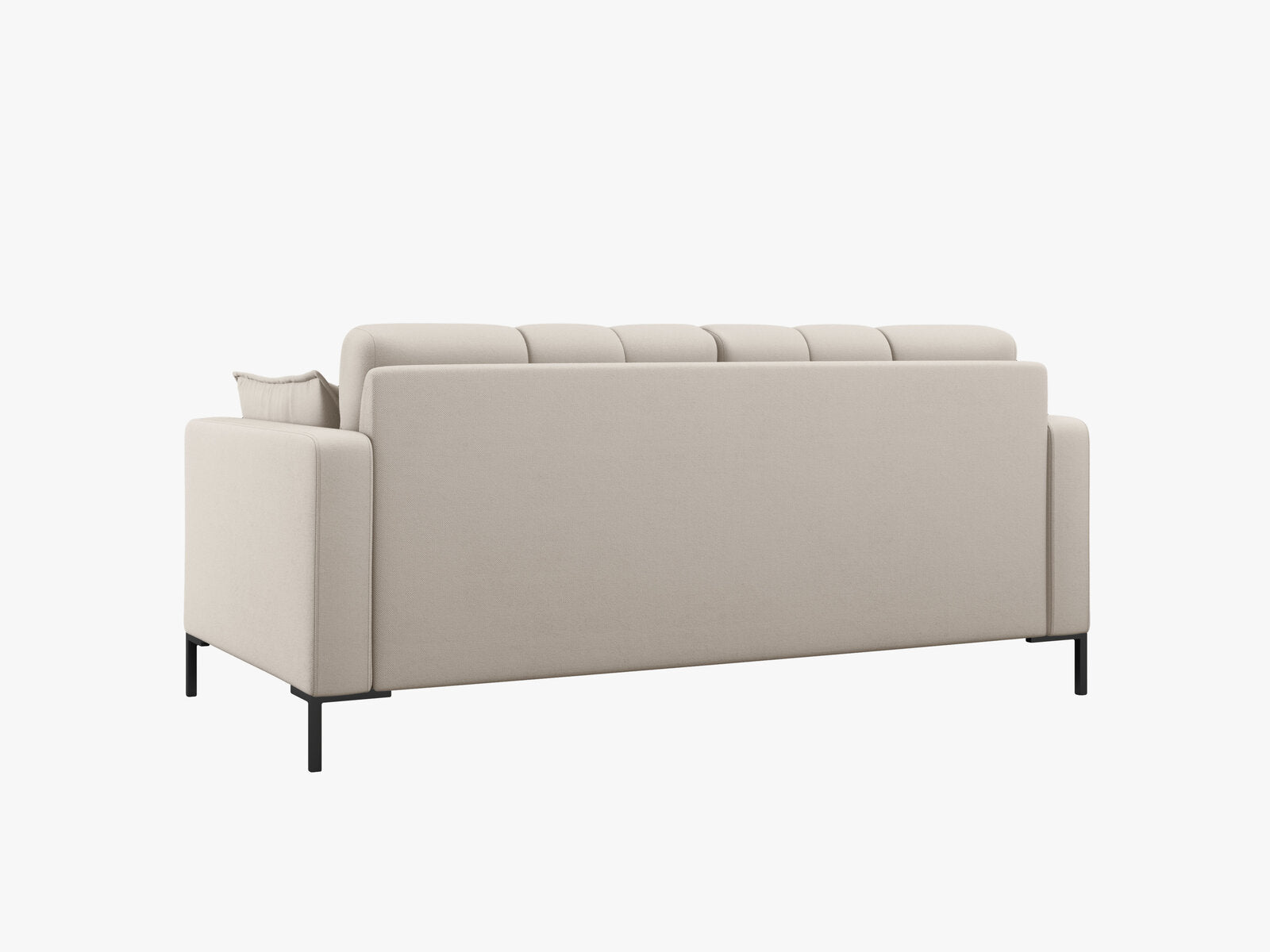 Micadoni Sofa Mamaia 2-Sitzer Strukturierter Stoff Neve Beige schwarze Beine