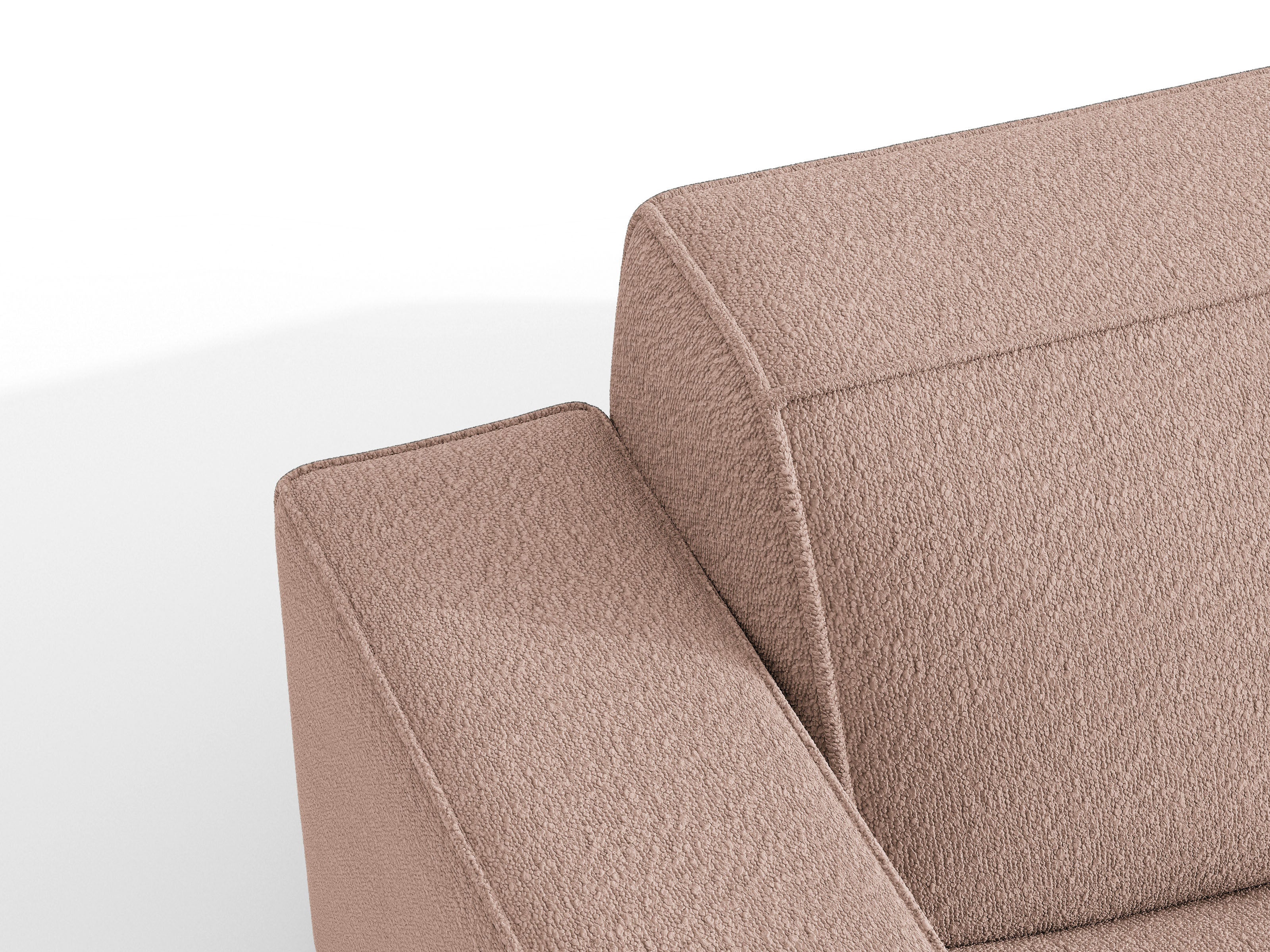 Micadoni Sessel ohne Armlehnen Jodie 1-Sitzer Boucle Baloo Puderrosa