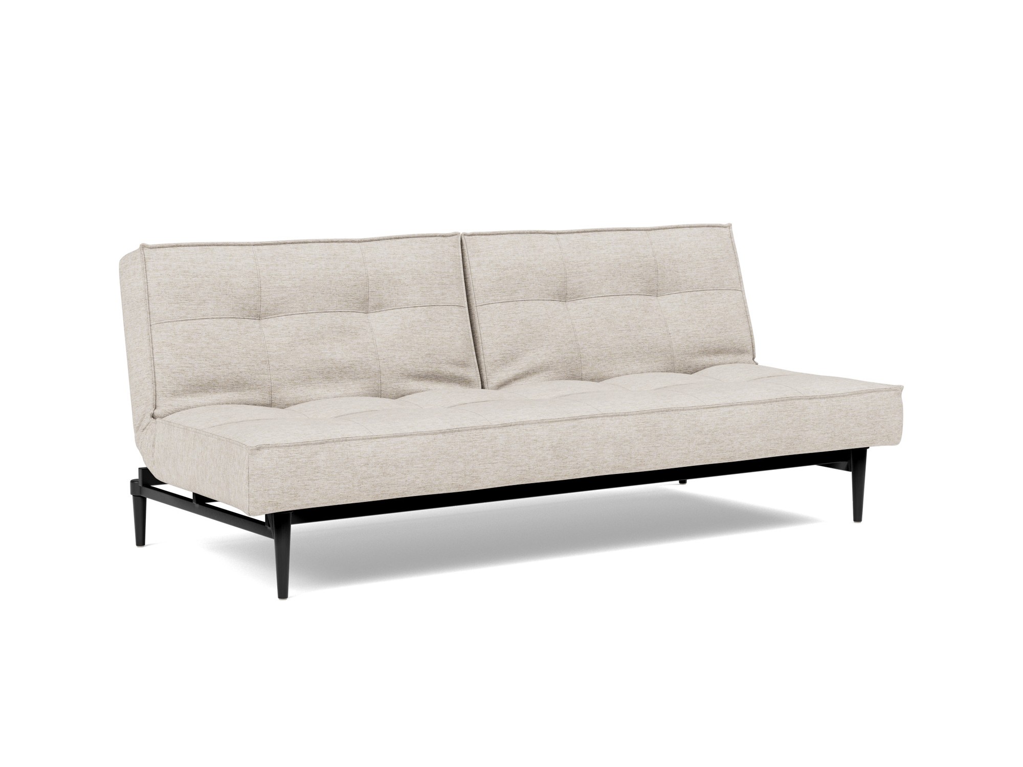 Schlafsofa Splitback Chenille Yuveno 470-Natural Beine Styletto Eiche schwarz