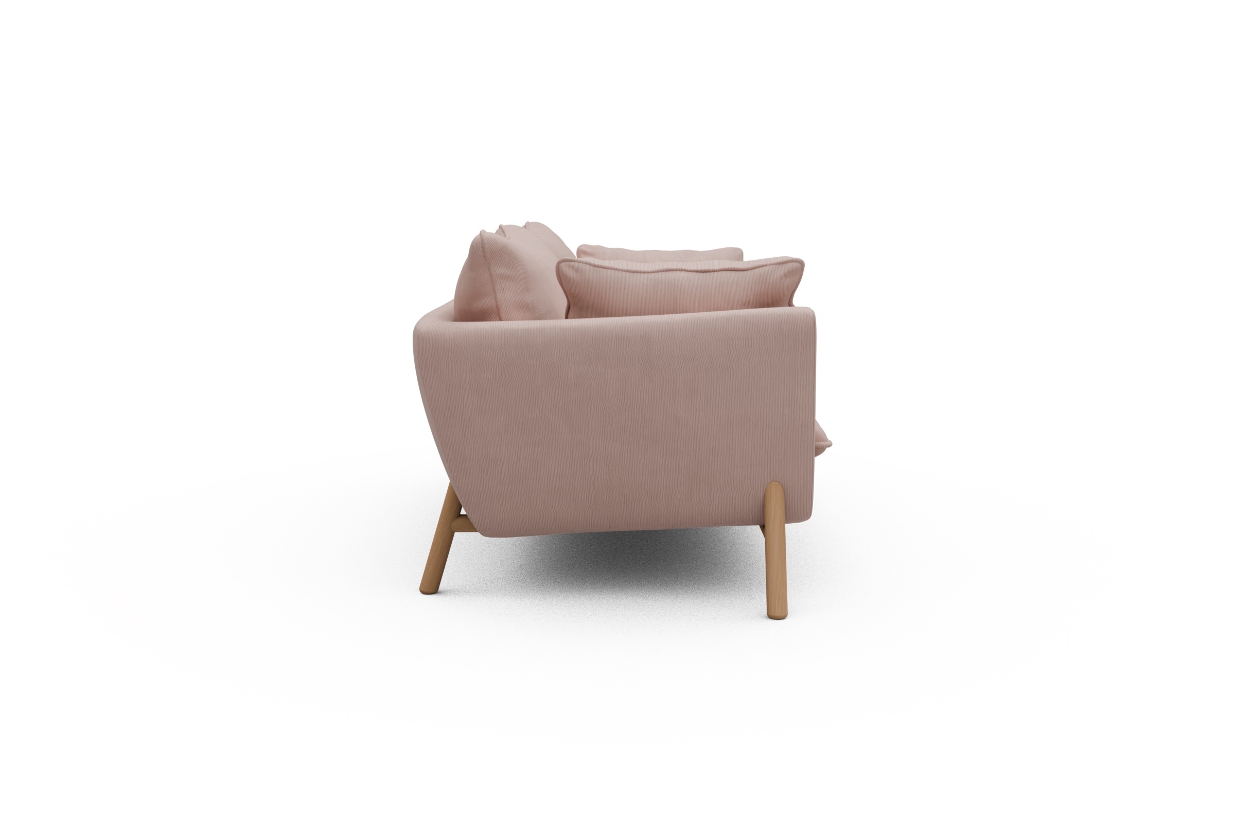 Sofa Emil PREMIUM 2-Sitzer Beinfarbe Eiche Natur Cordufine-Blush
