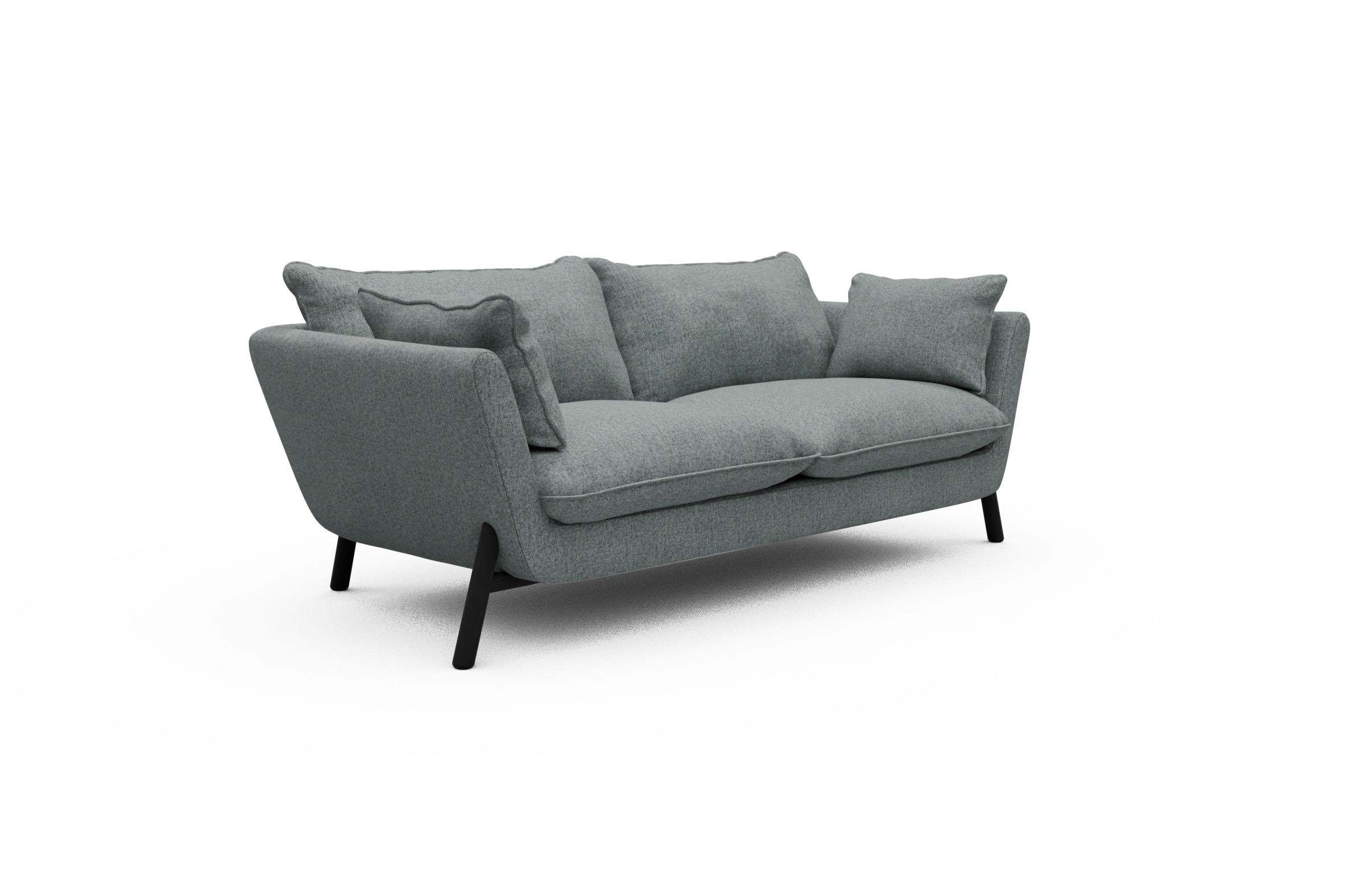 Sofa Emil PREMIUM 2-Sitzer Beinfarbe Eiche Schwarz Casone-Light-Mixed-Green
