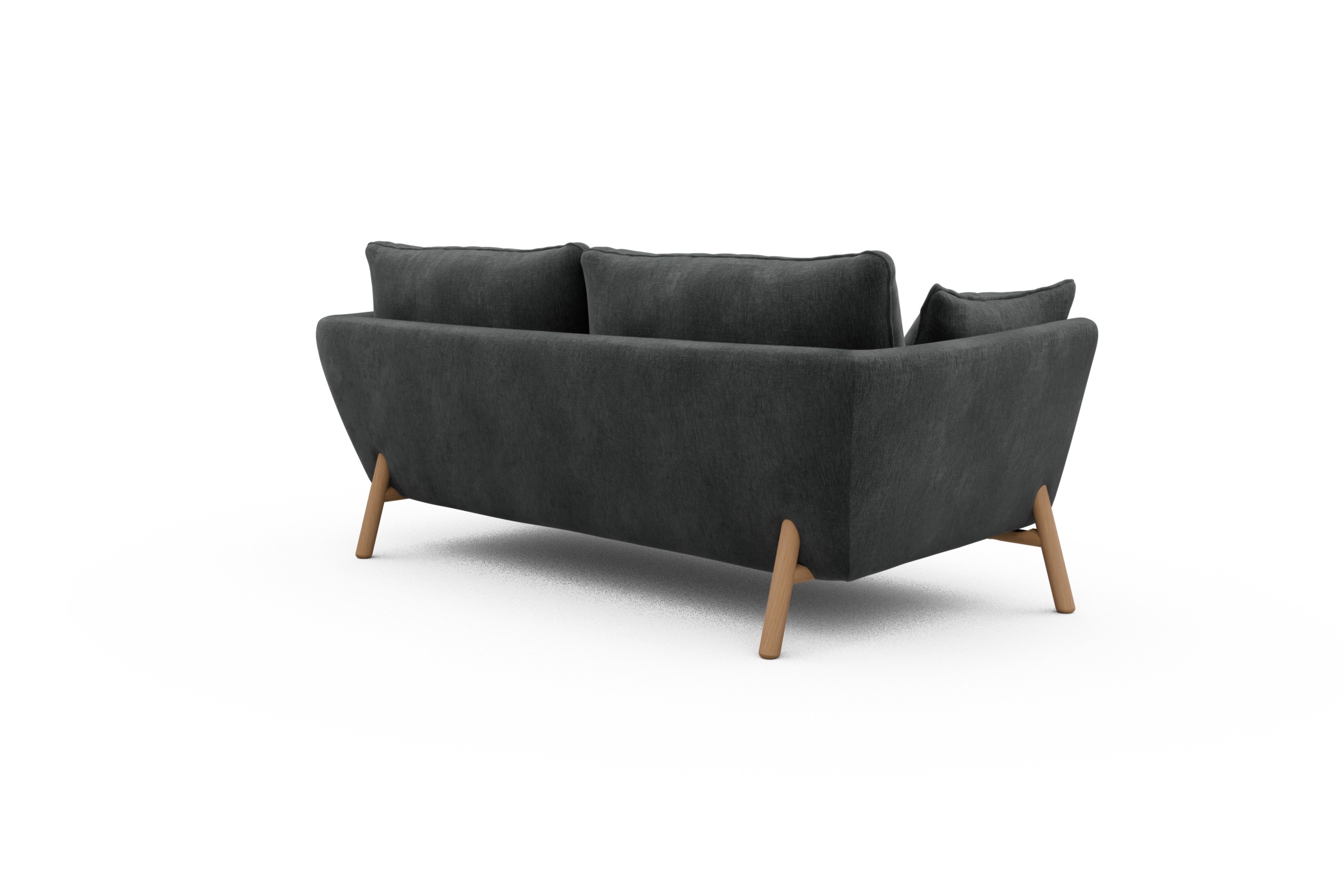 Sofa Emil 2-Sitzer Beinfarbe Eiche Natur Smooth-Deep-Warm-Grey