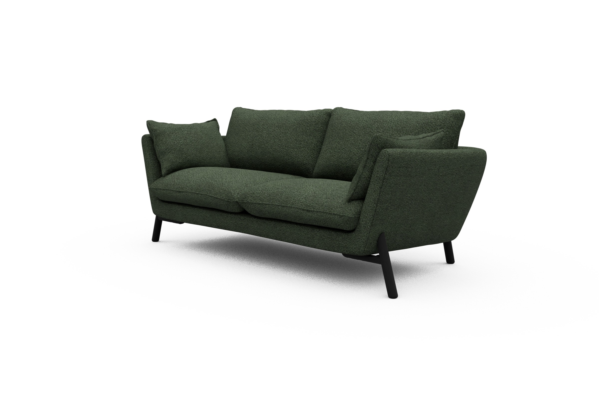 Sofa Emil 2-Sitzer Beinfarbe Eiche Schwarz Vanora-Deep-Green