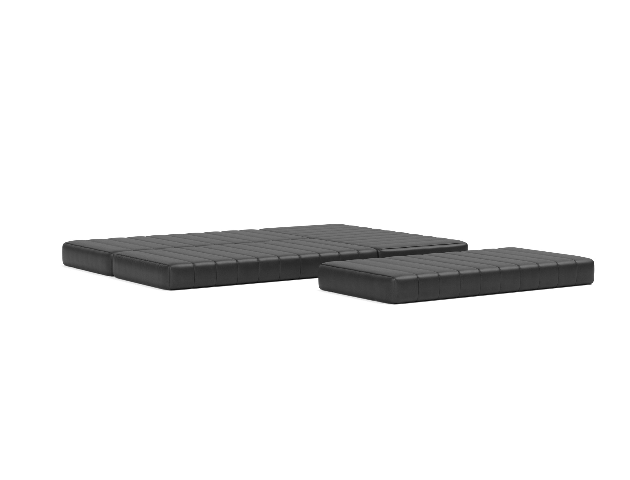 Eck-Schlafsofa CozyPad L-Form mit Armlehne Lederoptik Faunal 550-Black