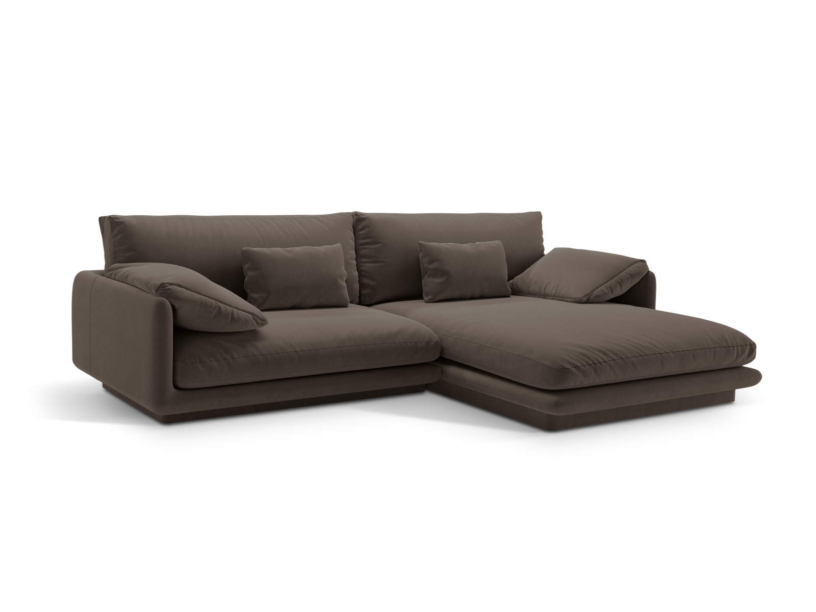 Micadoni Ecksofa Torino 4-Sitzer Rechts Samt Ebenholz