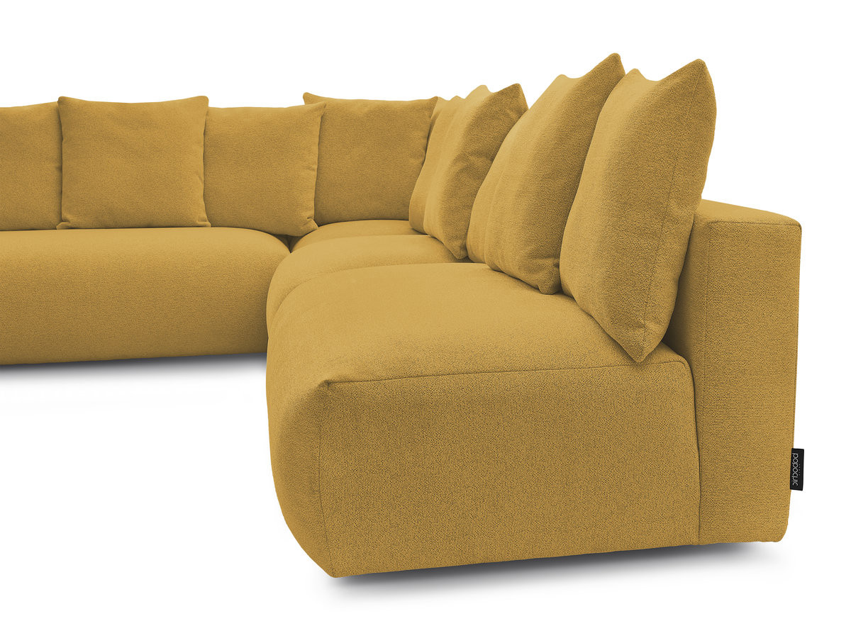 Bobochic Voltaire Ecksofa 322 × 268 cm Melange-Stoff Gelb Ecke links