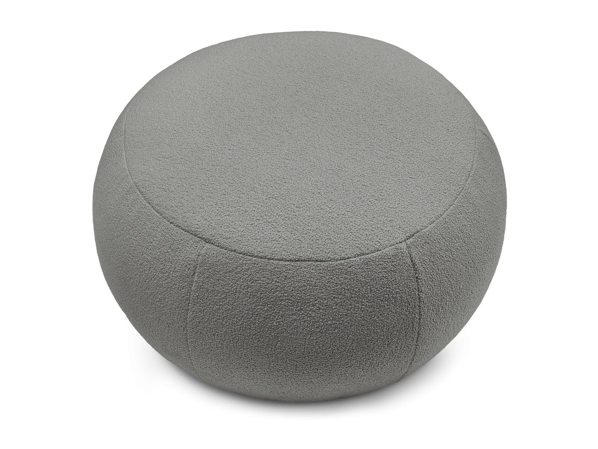 Bobochic Hayden Pouf, rund Bouclé-Stoff Dunkelgrau, 76 cm