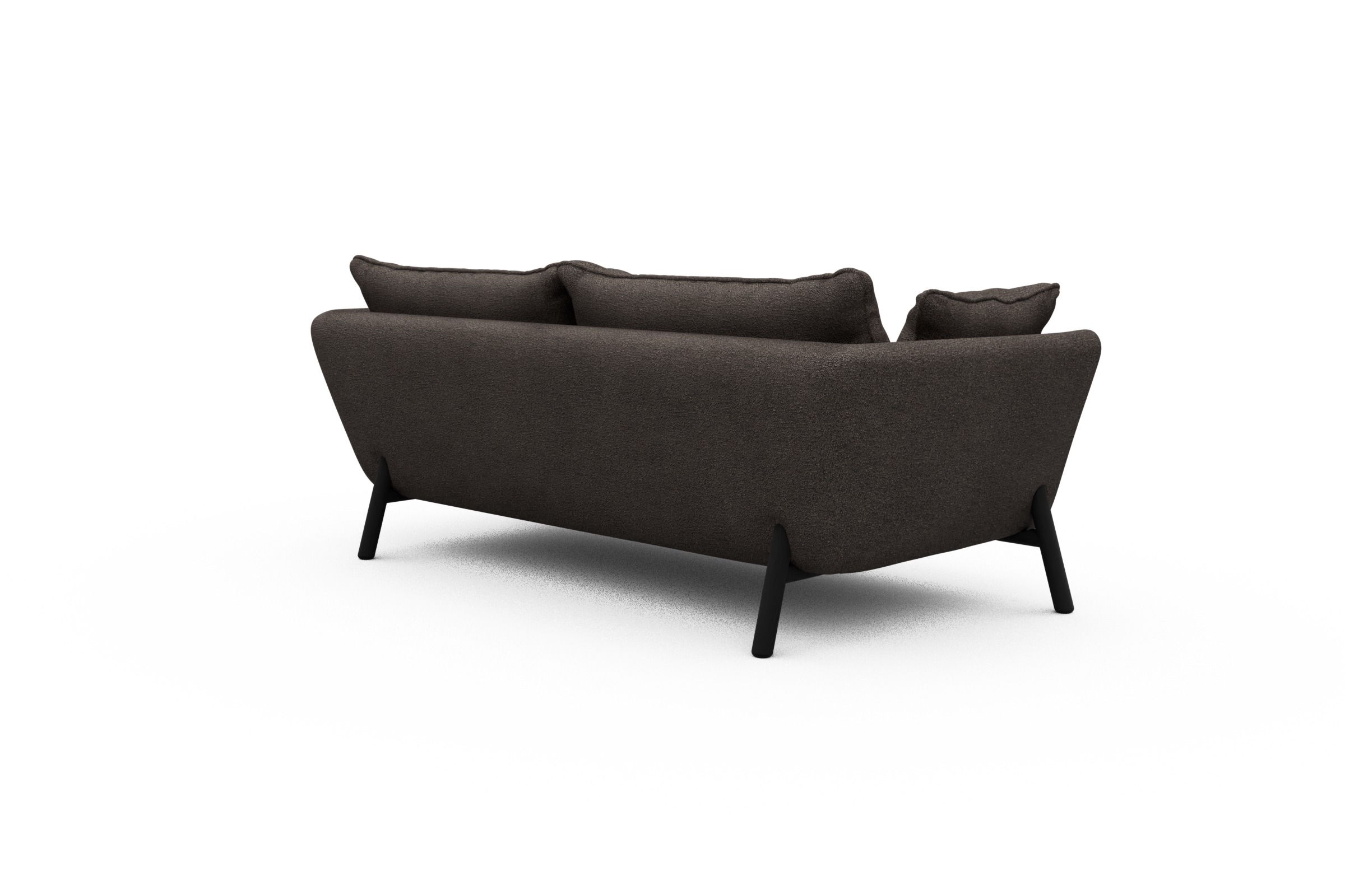 Sofa Emil PREMIUM 2-Sitzer Beinfarbe Eiche Schwarz Boucle-Taupe