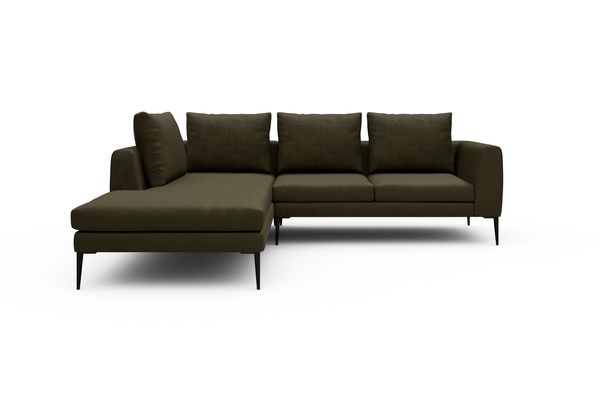 Skandi Home Ecksofa Paul Relax-Ecke links mit 2-Sitzer Cordufine-Pine-Green moebelfaktor