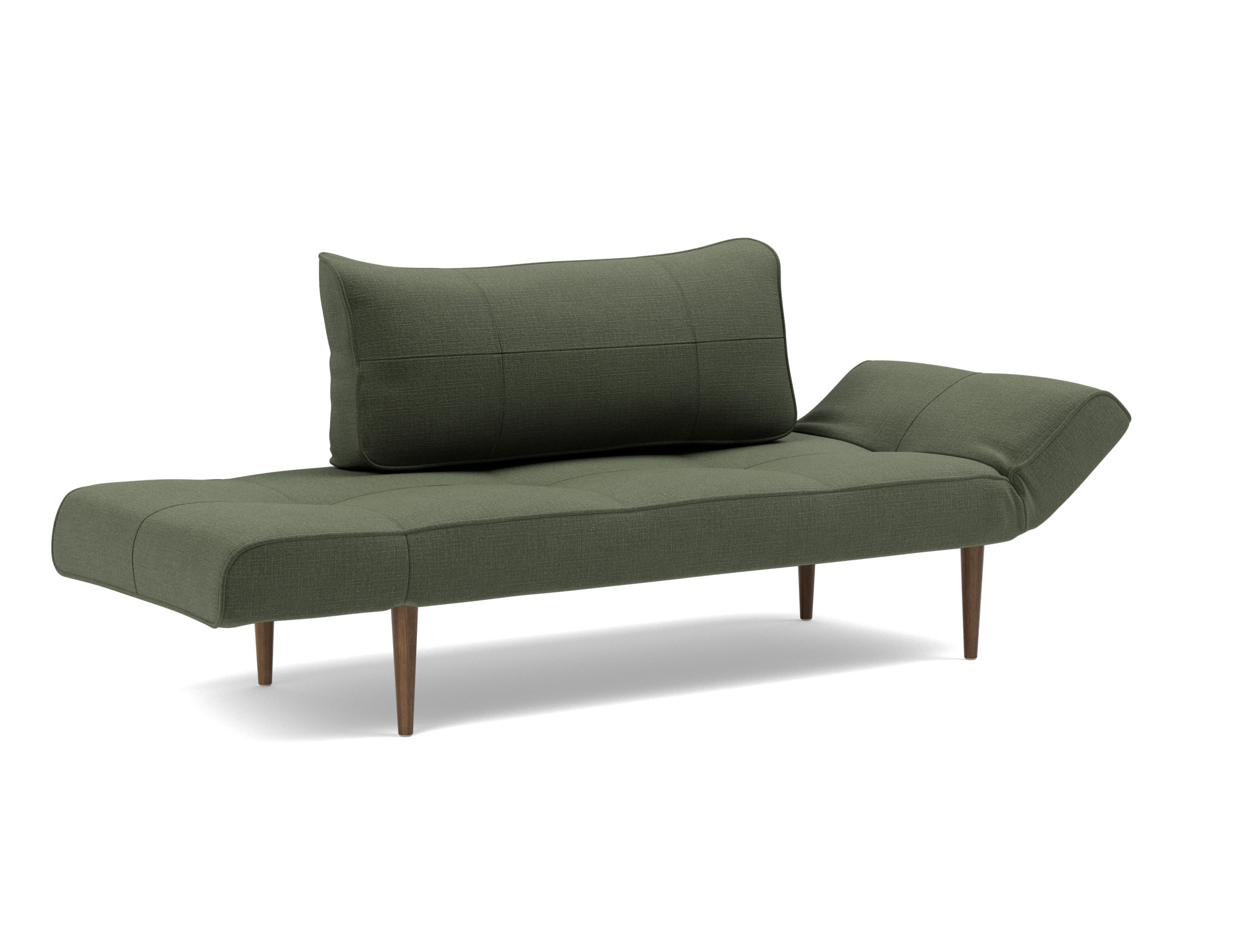 Tagesbett Zeal Chenille Esina 413-Olive-Green Beine Styletto Eiche dunkel