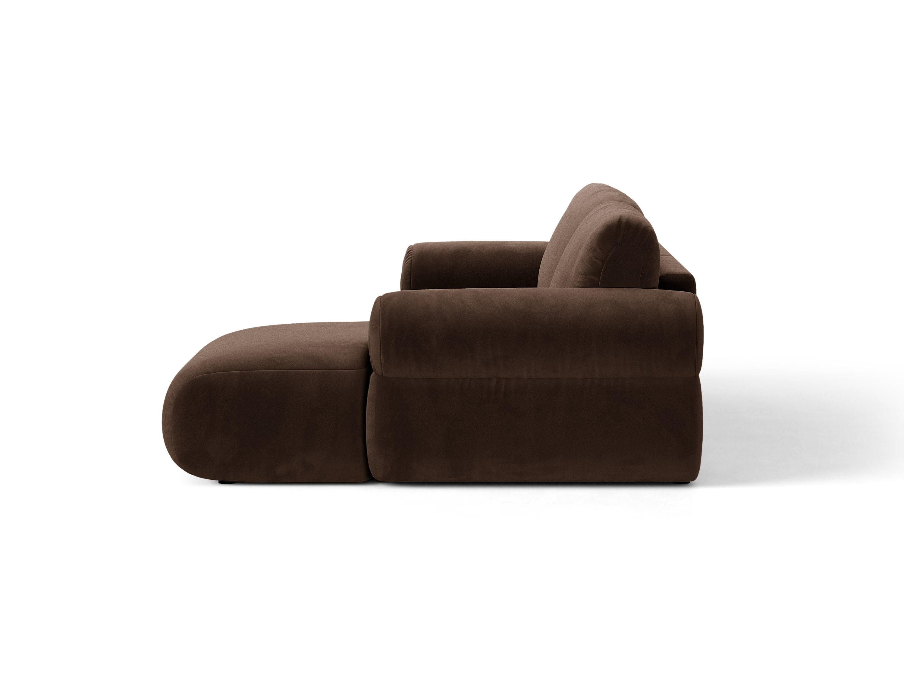 Micadoni Ophelia Ecksofa Links Samt Salvador Schokolade