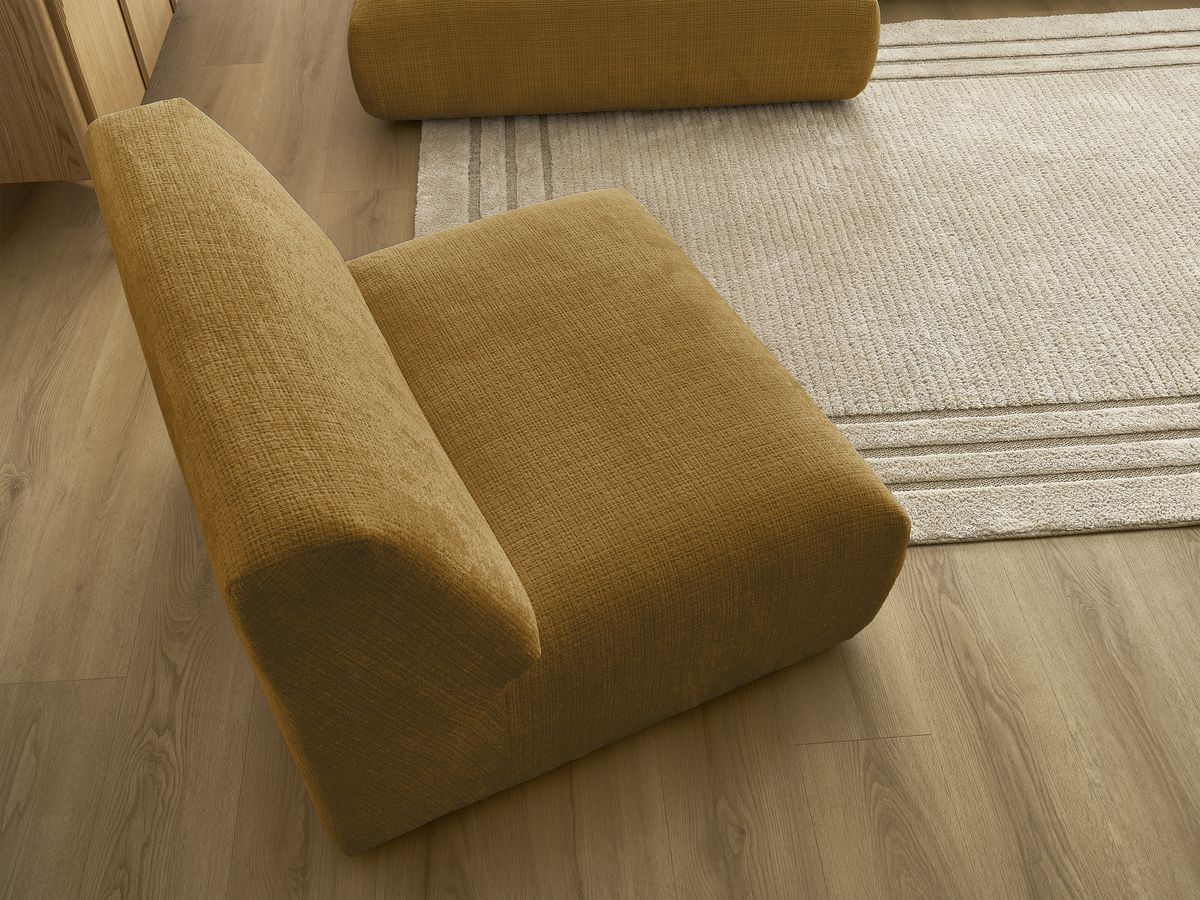Bobochic Sirius Ecksofa 405 × 170 cm Strukturstoff Gelb Ecke links