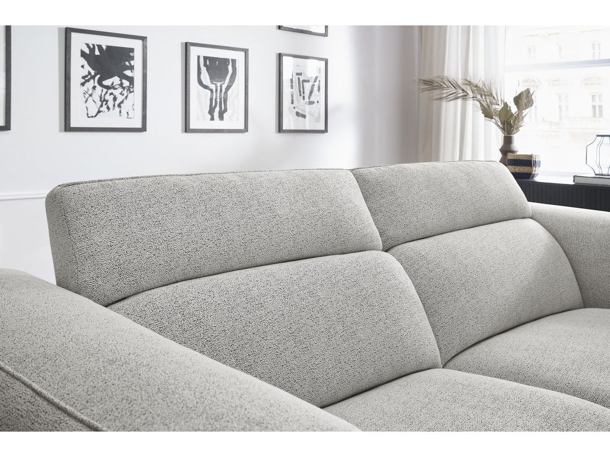 Bobochic William Sofa 3-Sitzer Melange-Stoff Weiß
