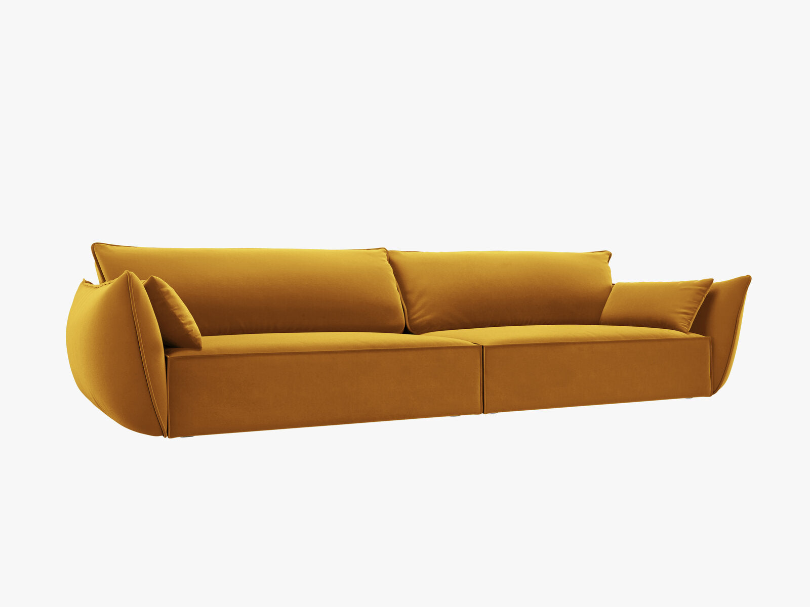 Micadoni 4-Sitzer Sofa Kaelle Samt Bluvel Gelb