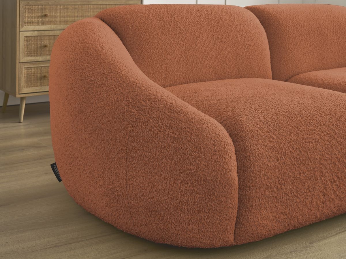 Bobochic Tina Sofa 2-Sitzer Bouclé-Stoff Orange