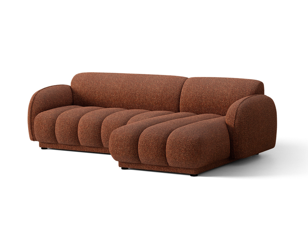 Cosmopolitan Design Ecksofa Bilbao 3-Sitzer Boucle Miles Terrakotta Rechts