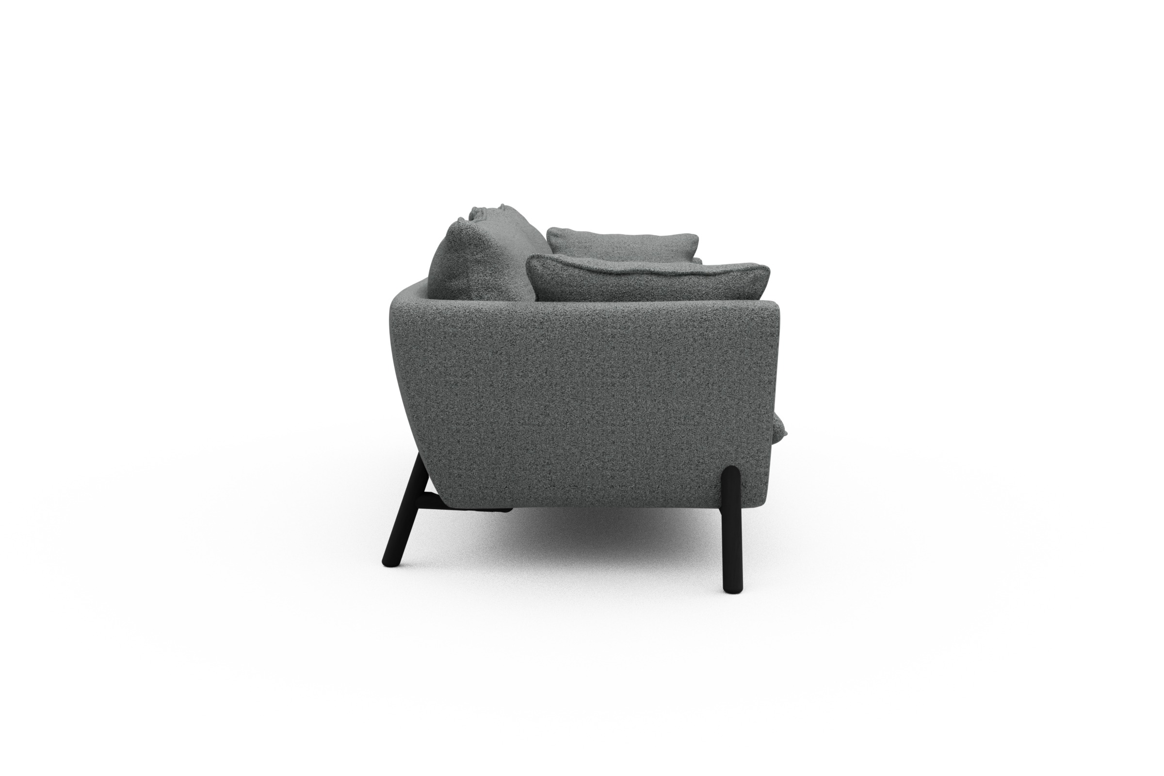 Sofa Emil PREMIUM 3-Sitzer Beinfarbe Eiche Schwarz Aivi-Gravet-Grey