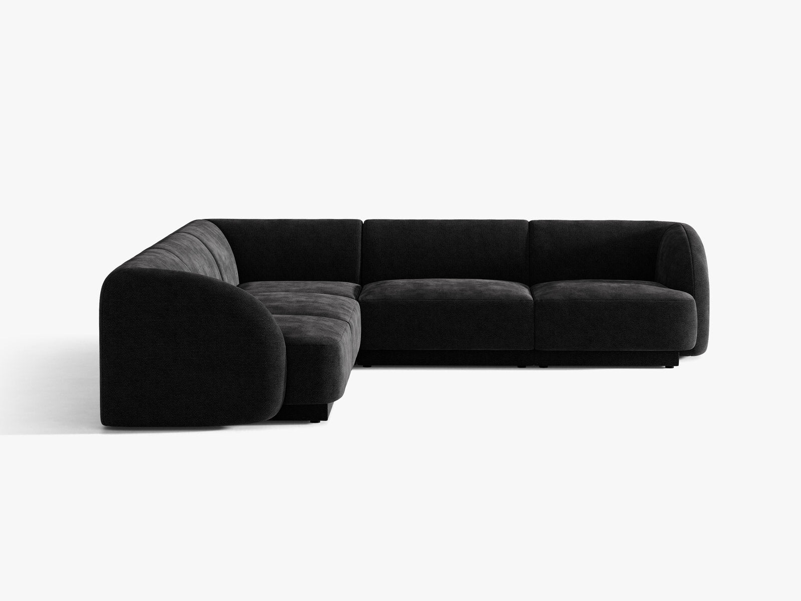 Micadoni 5-Sitzer Symmetrisches Ecksofa Miley Chenille Haga Schwarz