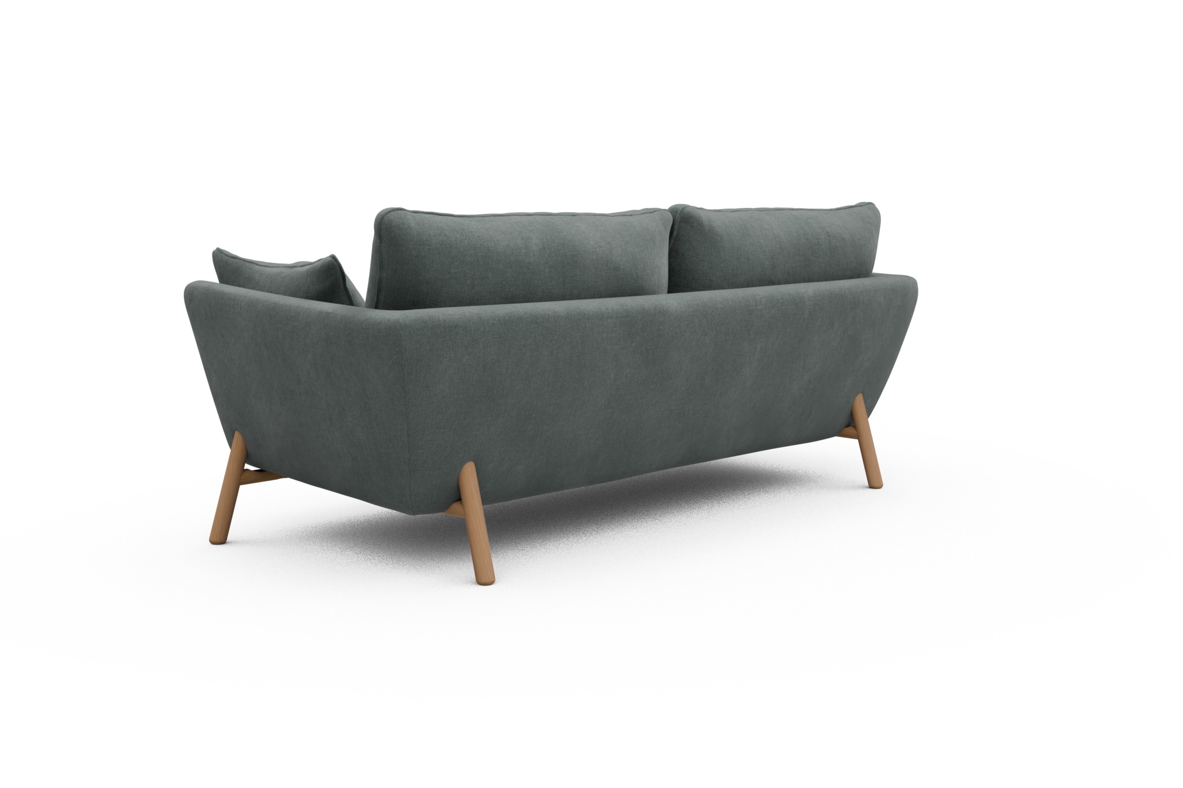 Sofa Emil 3-Sitzer Beinfarbe Eiche Natur Smooth-Silver-Grey