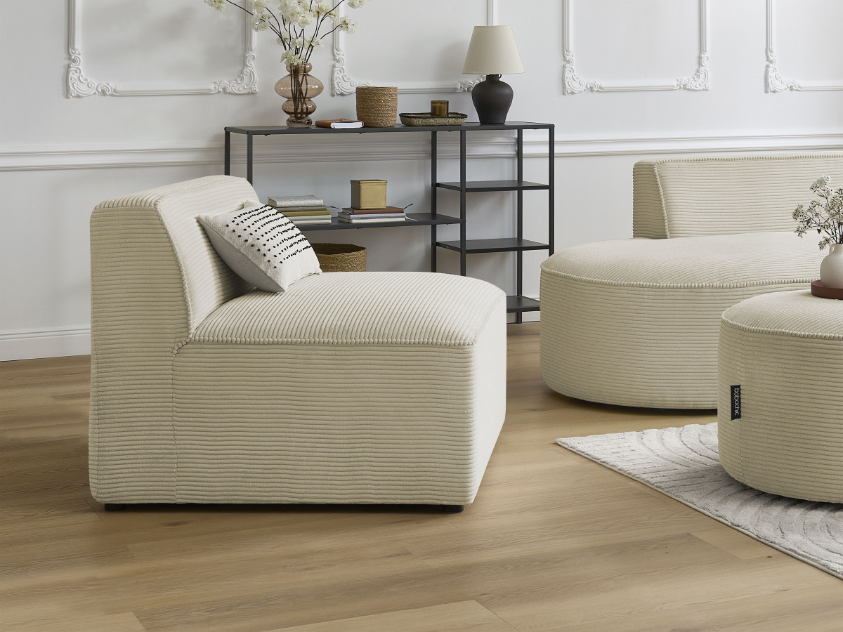 Bobochic Rousseau Sofamodul 1-Sitzer Cordsamt Beige