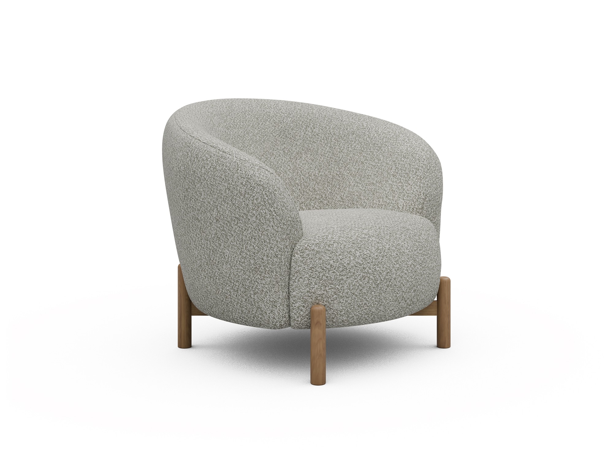 Sessel Ronda Holzbeine Eiche Natur Boucle Vanora 867-Warm-Sand