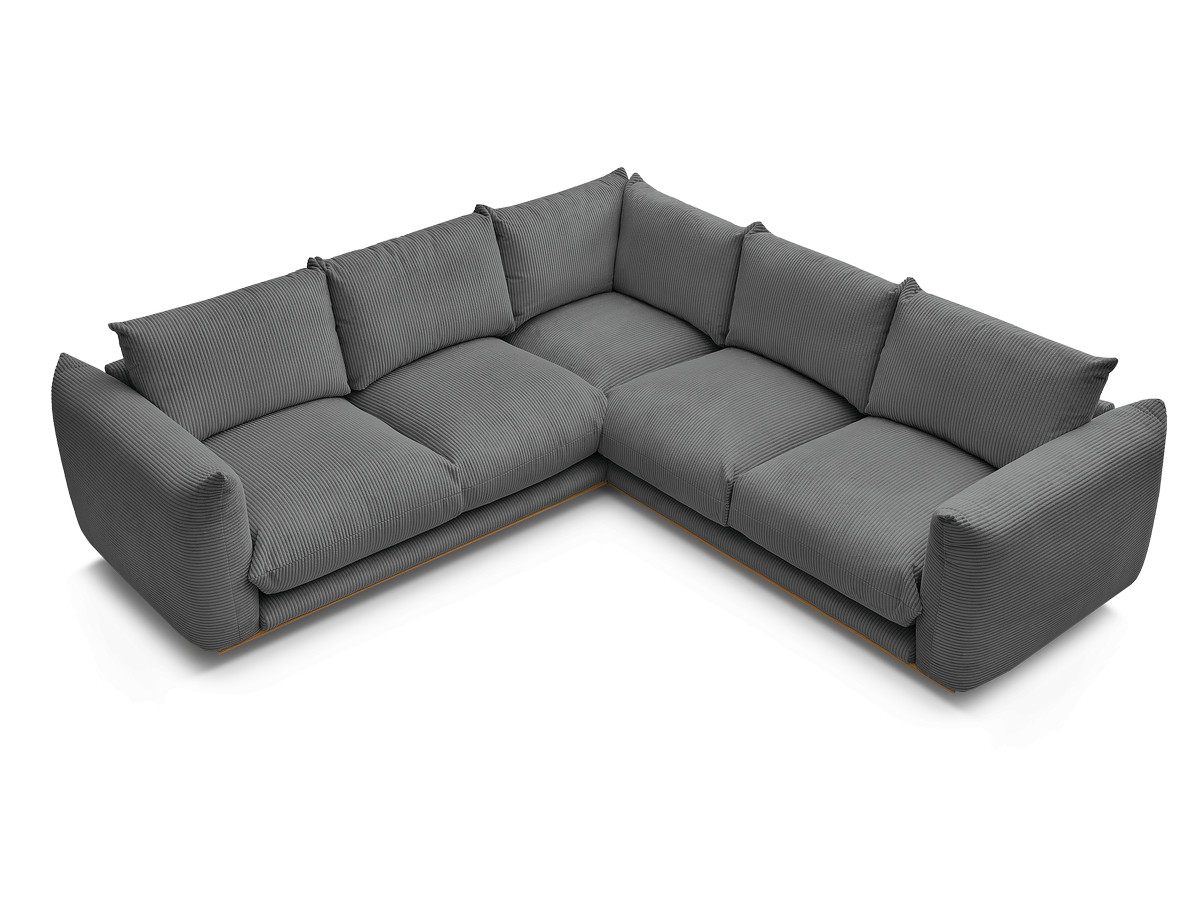 Bobochic Ernest Ecksofa Cordsamt Dunkelgrau