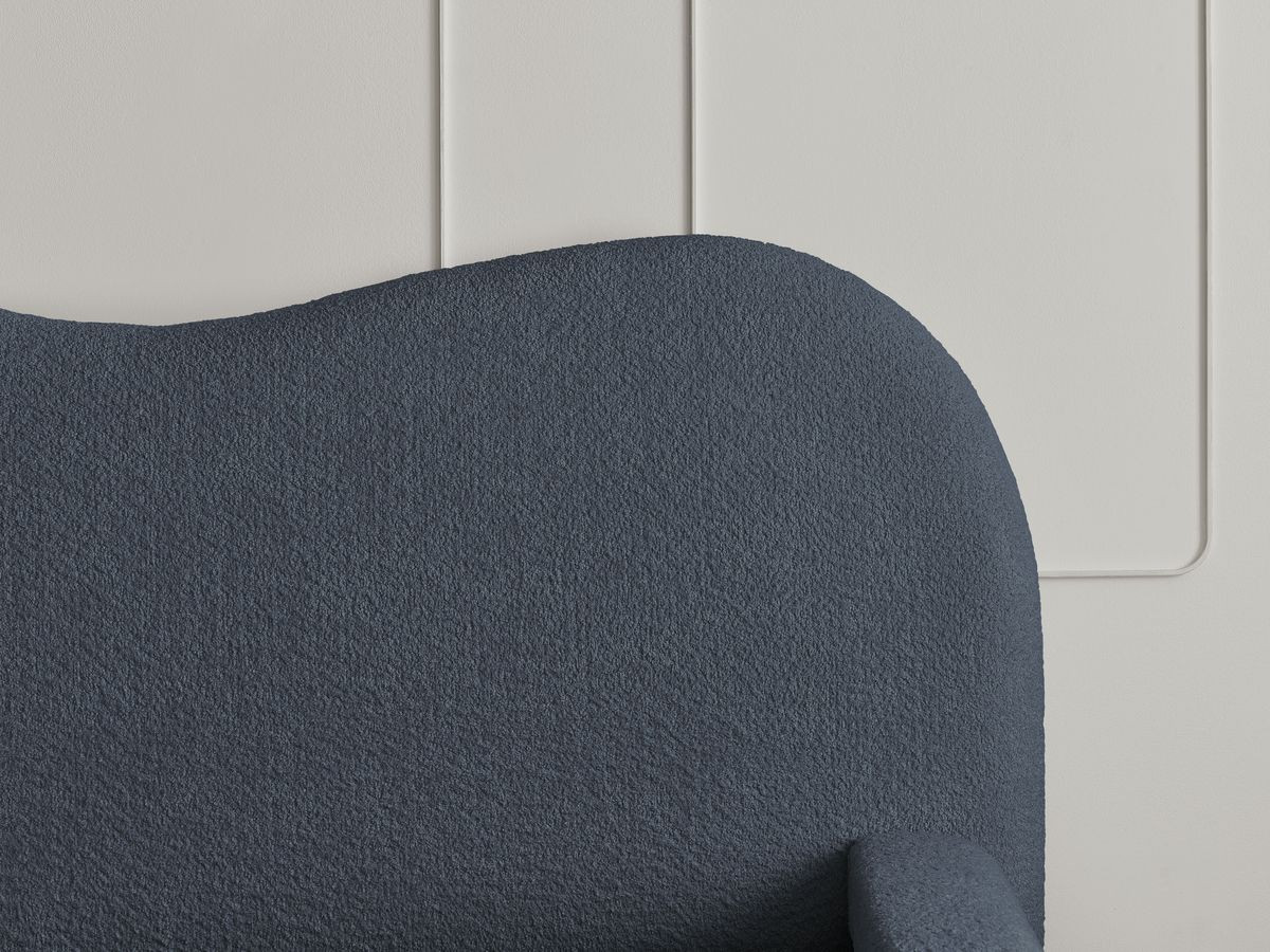 Bobochic Orlane Polsterbett mit Bettkasten Bouclé-Stoff Dunkelblau, Liegefläche 140 × 190 cm