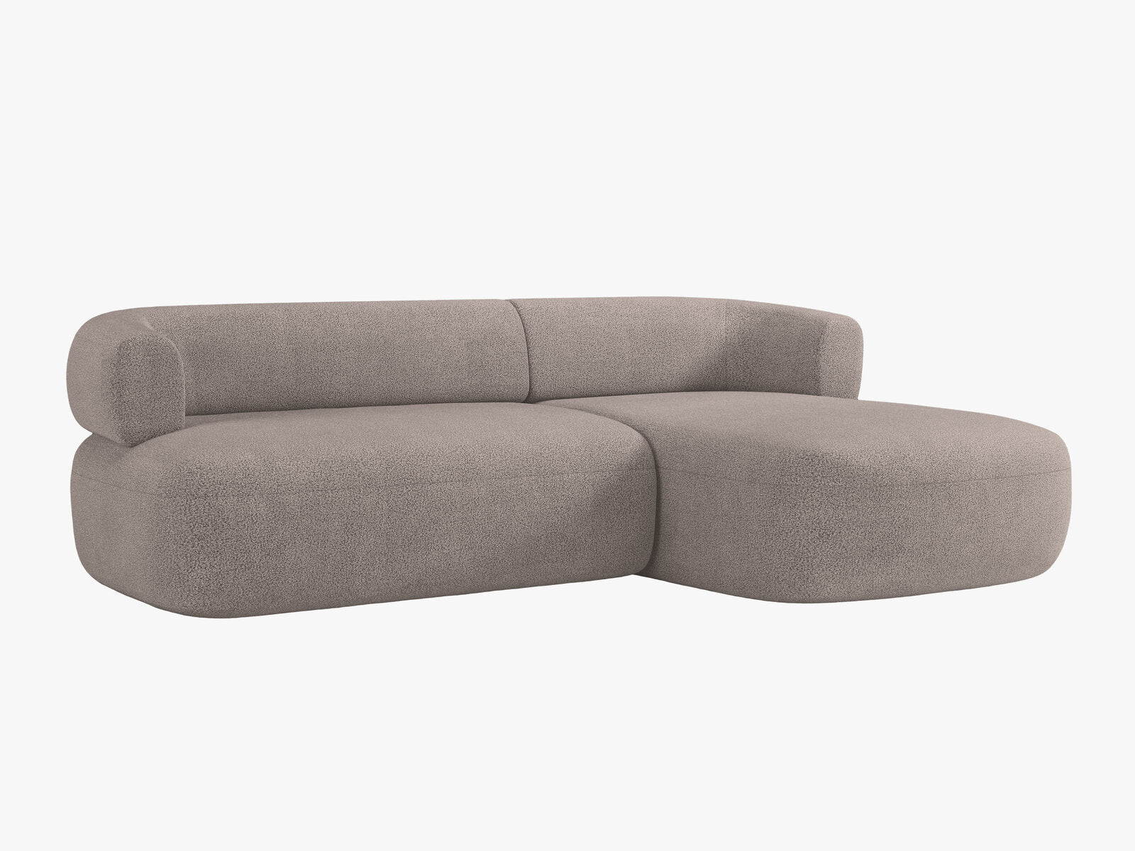 Micadoni 5-Sitzer Ecksofa Jenny Rechts Boucle Now or Never Hellbraun