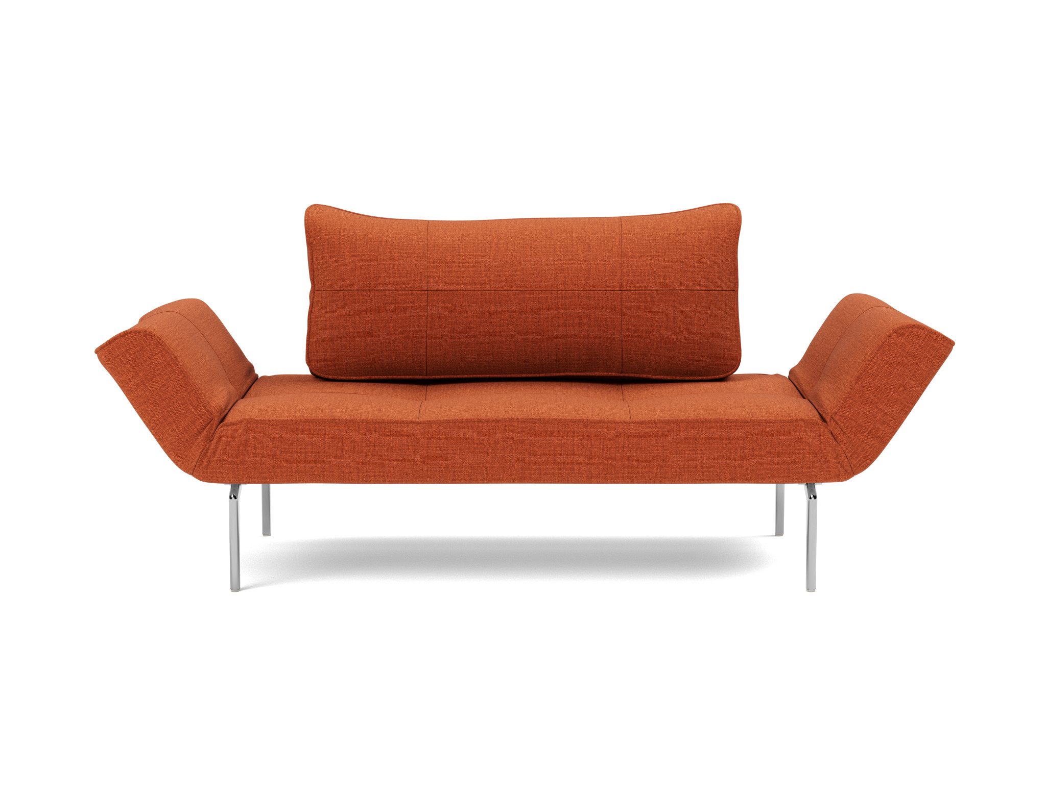 Tagesbett Zeal Chenille Esina 412-Rust-Orange Beine Straw Aluminium