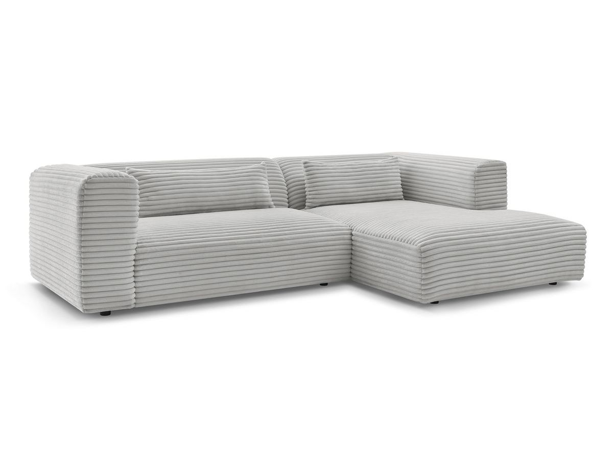 Bobochic Harry Ecksofa Breitcord weich Hellgrau Ecke rechts