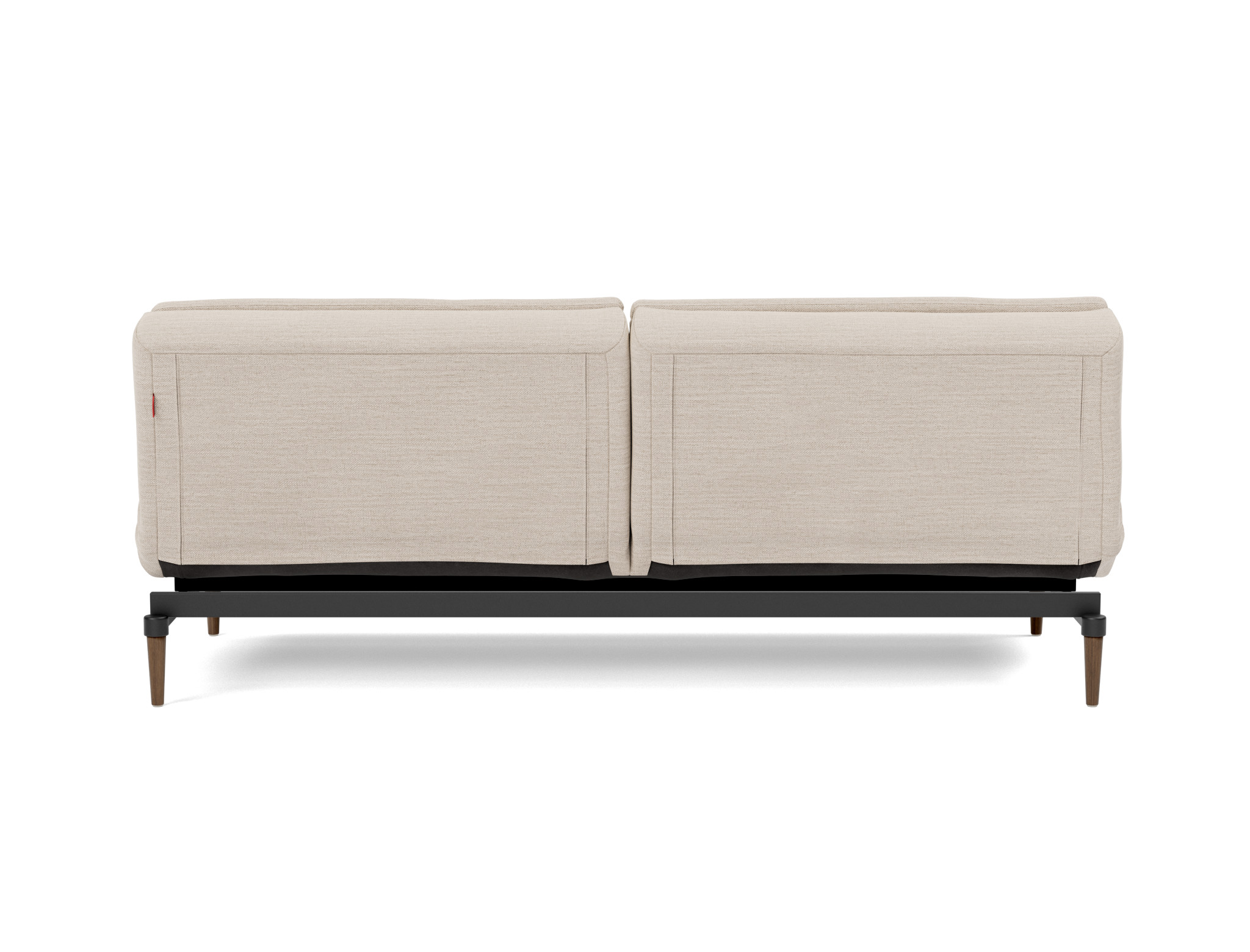 Schlafsofa Dublexo Webstoff Blida 612-Sand-Grey Beine Styletto Eiche dunkel
