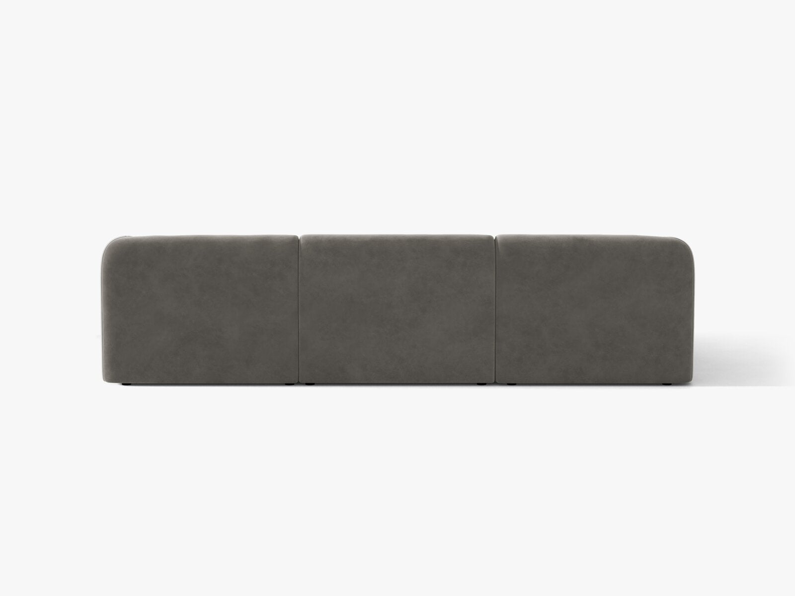 Micadoni Ecksofa Miley 4-Sitzer Links Samt Bluvel Hellgrau