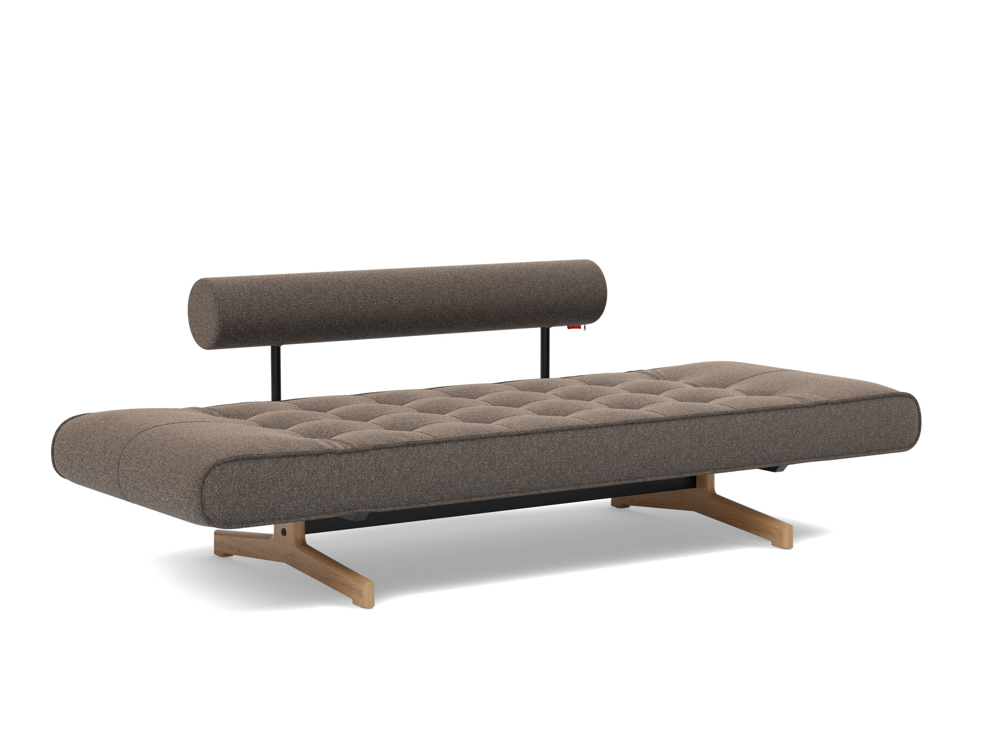 Tagesbett Ghia Boucle Skandi 530-Taupe Beine Eiche