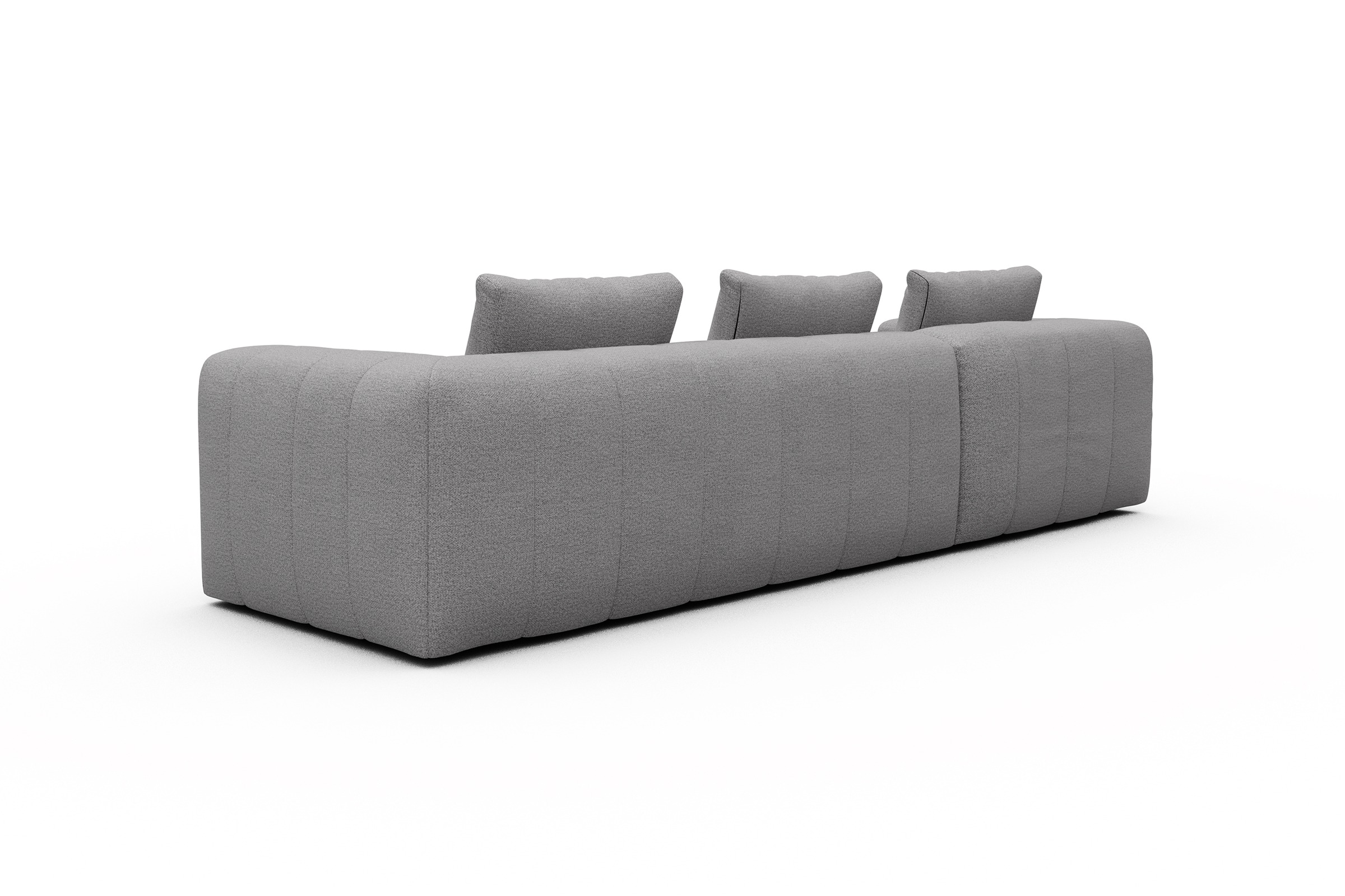 Ecksofa Hugo 2,5-Sitzer Armlehne rechts mit Chaiselongue Sama-Grey
