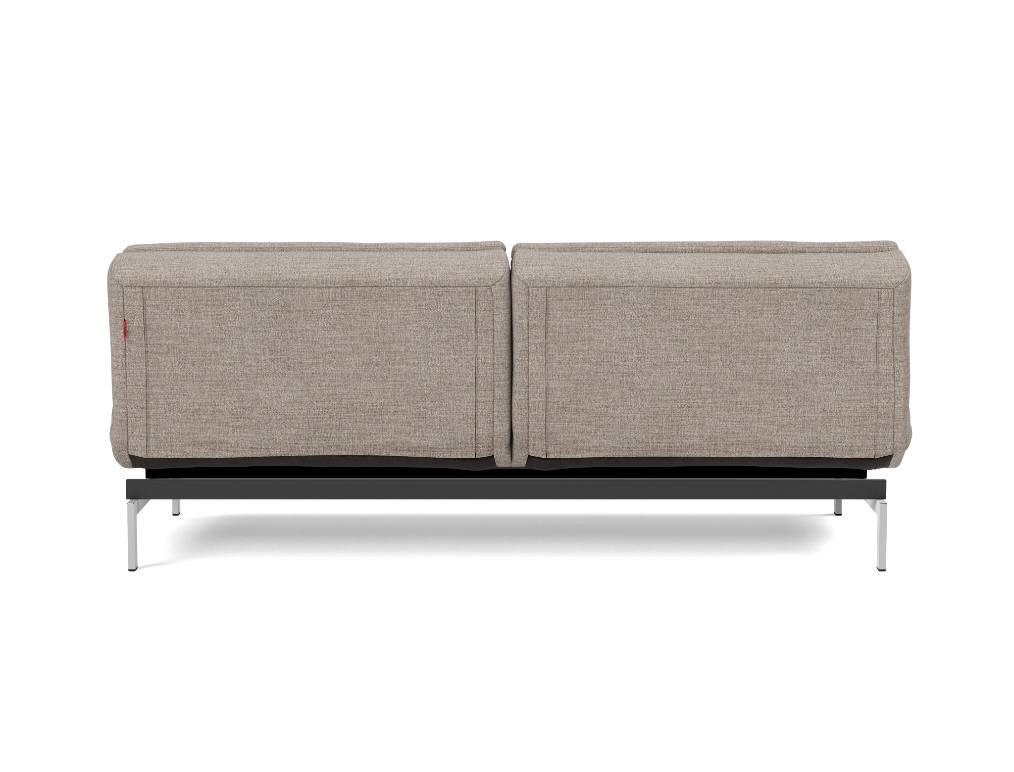 Schlafsofa Dublexo Chenille Yuveno 472-Warm-Grey Beine Chrom