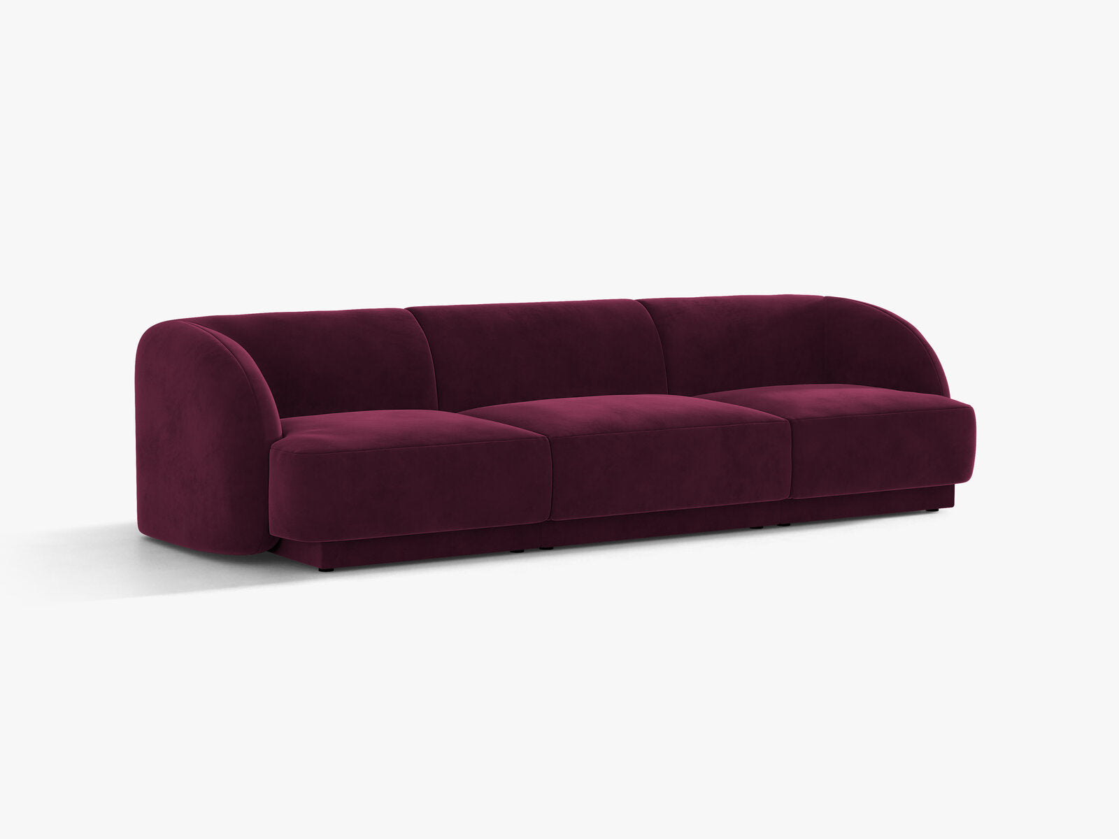 Micadoni Sofa Miley 3-Sitzer Samt Venus Burgunder