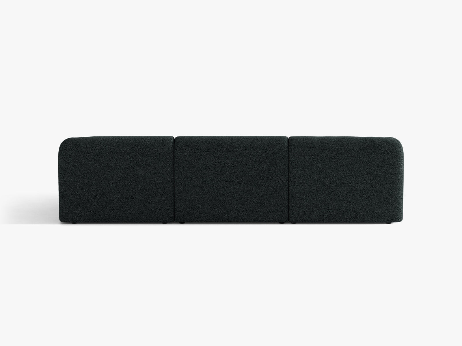 Micadoni Ecksofa Miley 4-Sitzer Rechts Boucle Baloo Schwarz