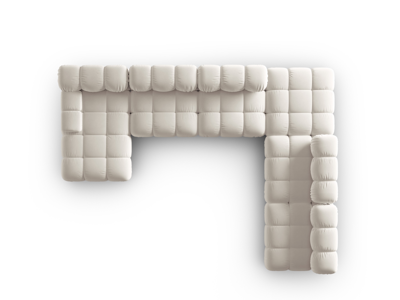 Micadoni Modulares Panorama Ecksofa Bellis 7-Sitzer Rechts Samt Bluvel Dunkelbeige