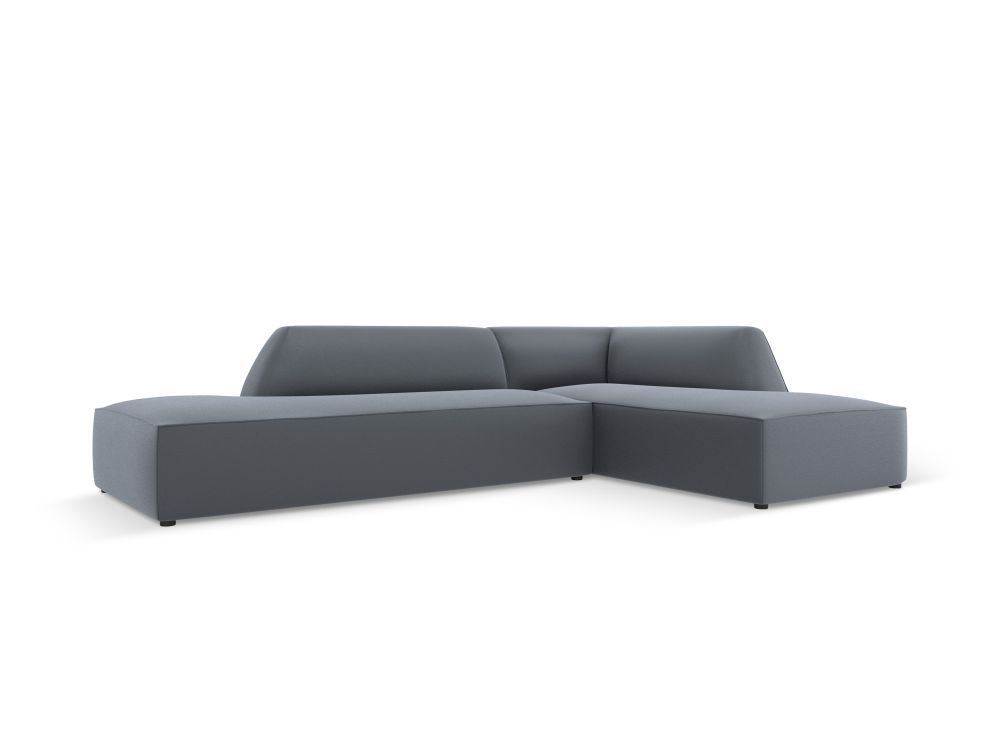 Cosmopolitan Design Ecksofa Siena 4-Sitzer offen Kunstleder Pacifico Dunkelblau Rechts