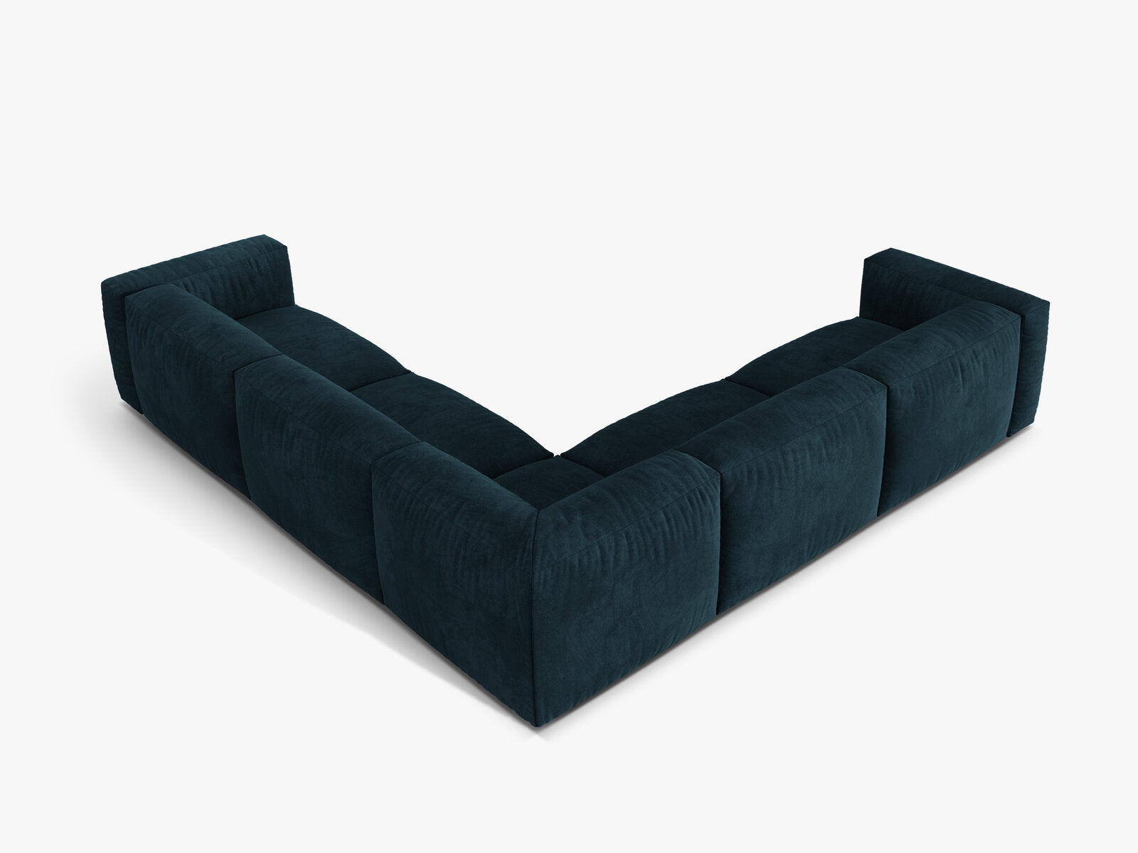 Micadoni modulares symmetrisches Ecksofa XL Martina 5-Sitzer Samt Vogue Dunkel Petrol