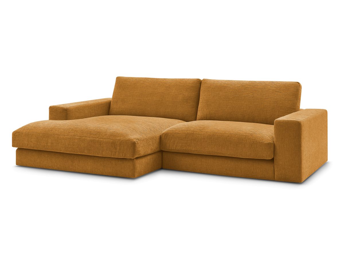 Bobochic Leonard Ecksofa 234 × 159 cm Strukturstoff Gelb Ecke links