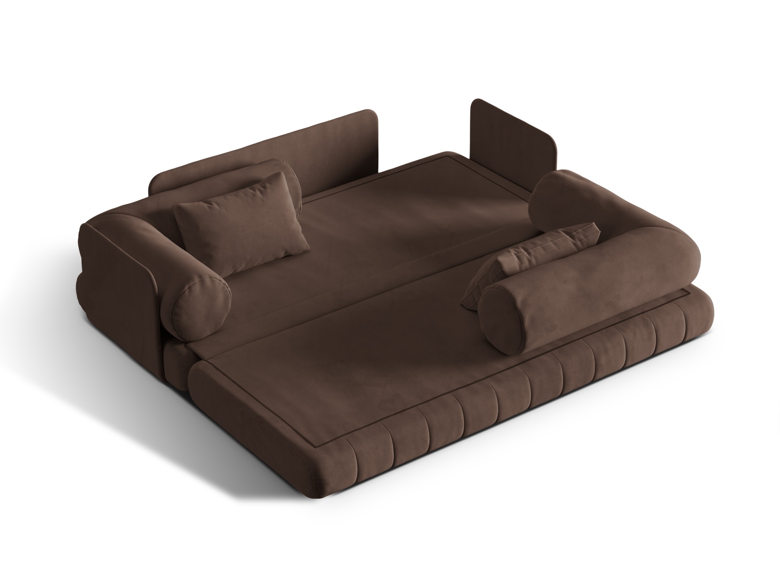 Cosmopolitan Design Schlafsofa Kemi 3-Sitzer Samt Salvador Schokolade
