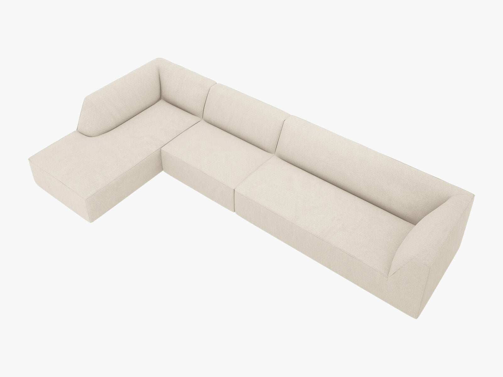 Micadoni Ecksofa Ruby 5-Sitzer Links Kord Scala Helles Beige
