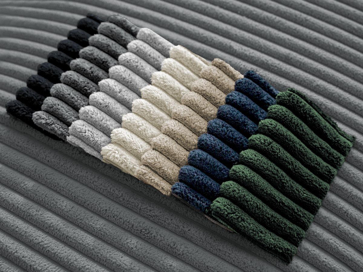 Bobochic Chelsea Sofa 2-Sitzer Breitcord weich Dunkelgrau
