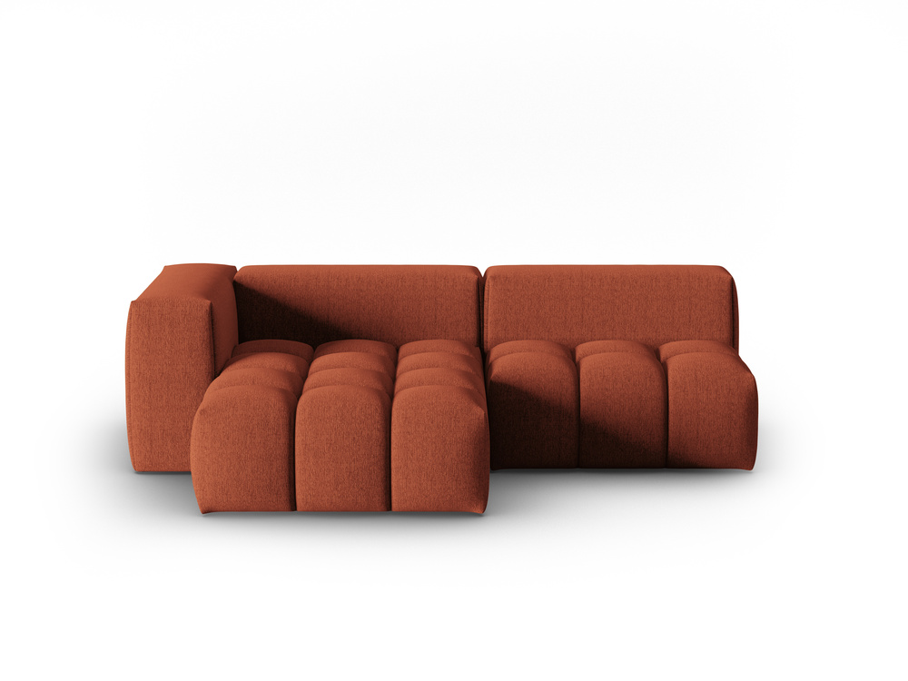 Cosmopolitan Design Ecksofa Verona 3-Sitzer offen Strukturierter Stoff Sorella Koralle Links