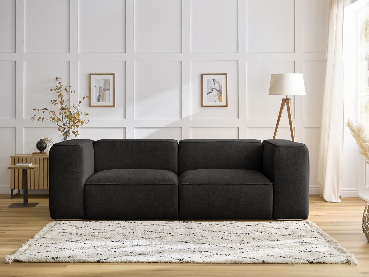 Bobochic Zephyr Sofa 2-Sitzer Strukturstoff Schwarz