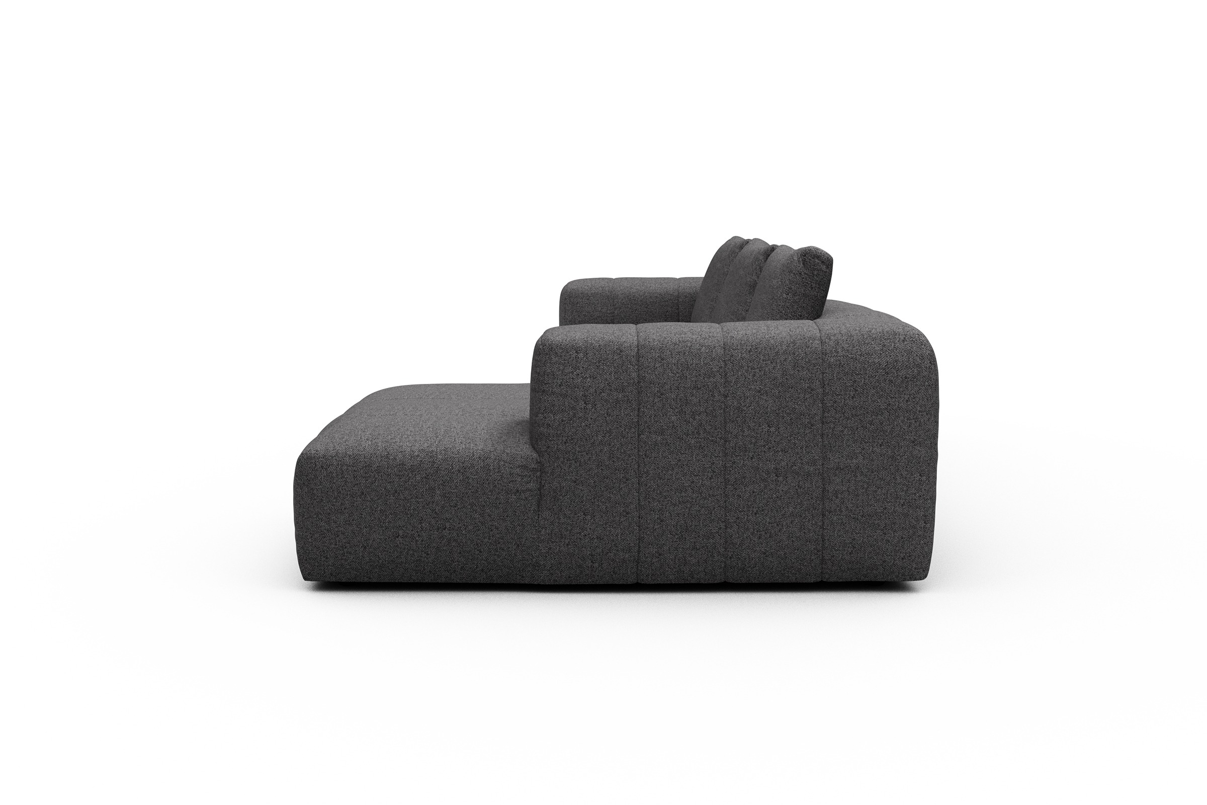 Ecksofa Hugo 2,5-Sitzer Armlehne links mit Chaiselongue Sama-Antracite