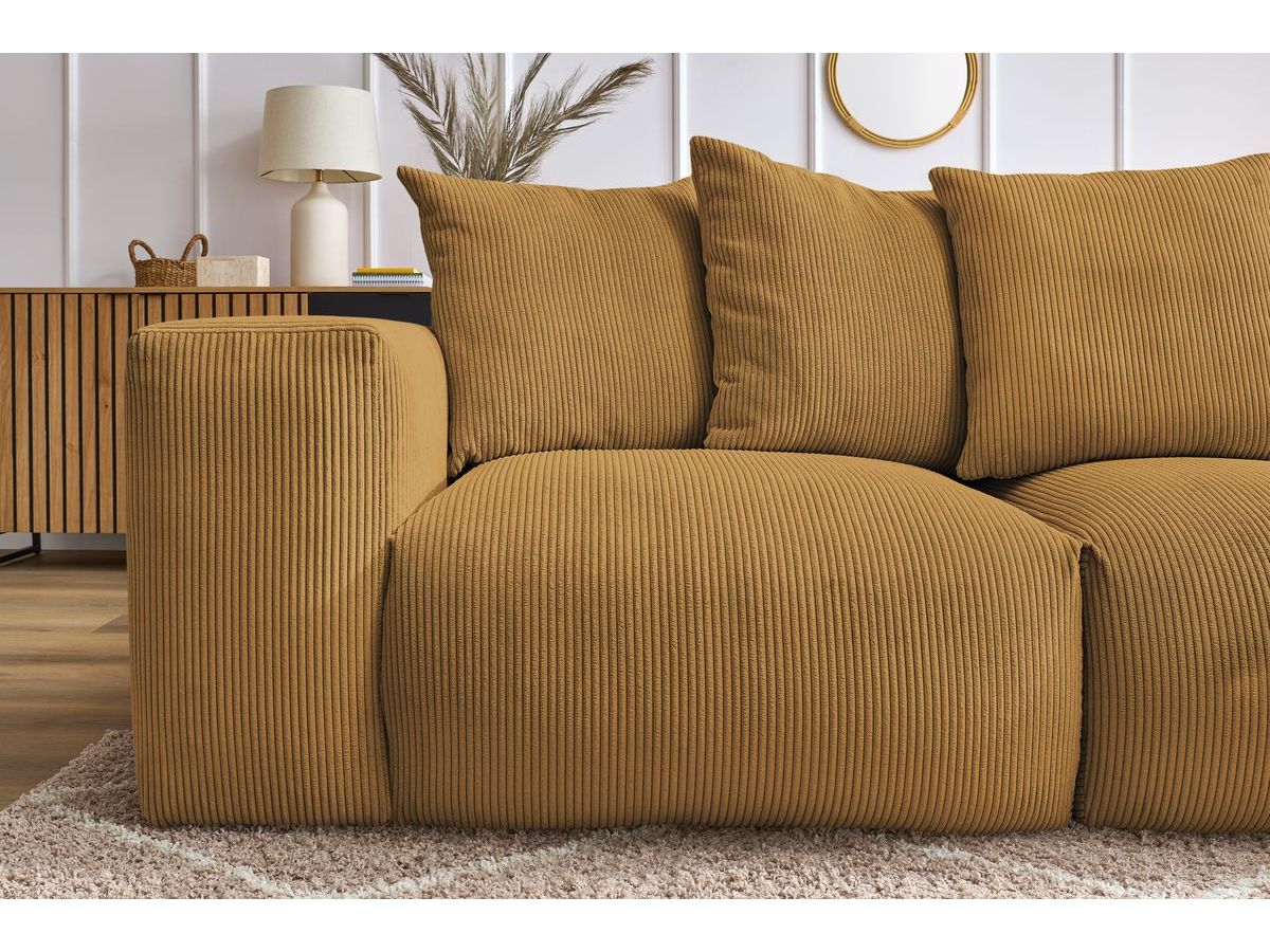Bobochic Voltaire Sofa 3-Sitzer 248 × 100 cm Cordsamt Gelb