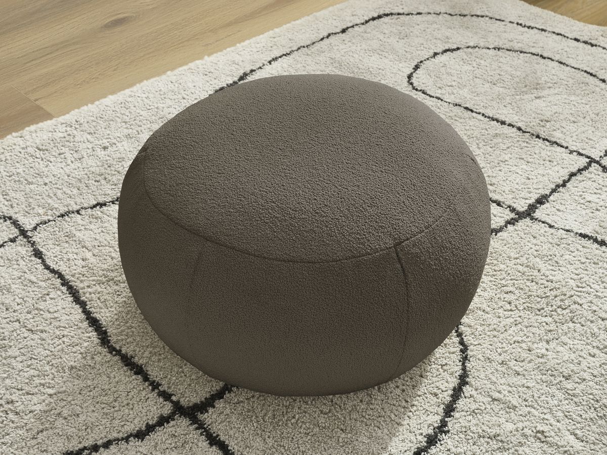 Bobochic Hayden Pouf, rund Bouclé-Stoff Braun, 76 cm